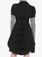Black Rabbit Bustle Double-Breasted Girls Vest