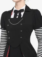 Black Rabbit Bustle Double-Breasted Girls Vest