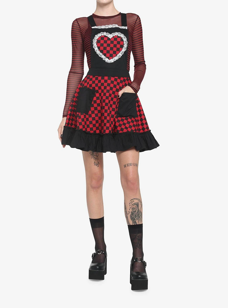 Black & Red Checkered Heart Skirtall