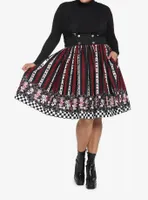 Mad Tea Party Stripe Suspender Skirt Plus