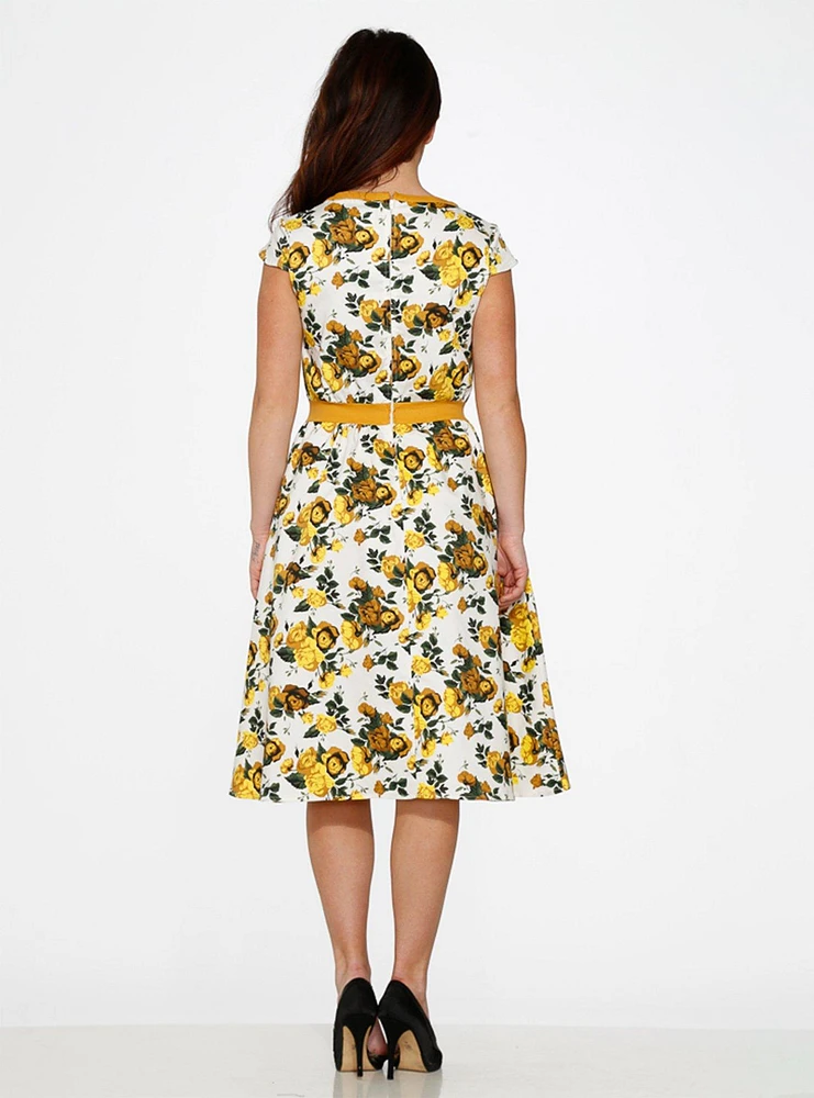 White Yellow Floral Dress