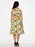 White Yellow Floral Dress