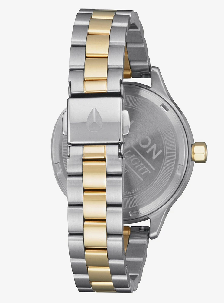 Nixon Optimist Silver Gold Watch