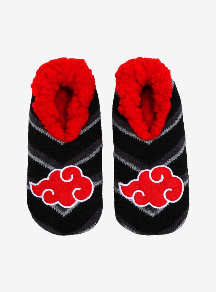 Naruto Shippuden Akatsuki Cloud Logo Slipper Socks - BoxLunch Exclusive 