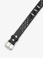 Black Zipper Stud Belt