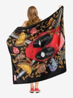 Marvel Deadpool Everything Deadpool Throw Blanket