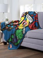 Marvel Future Fight Avengers Stickers Throw Blanket