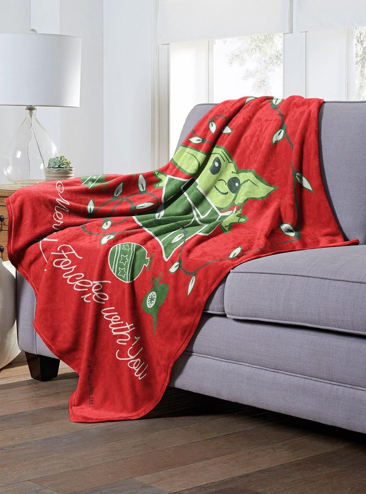 Star Wars The Mandalorian Merry Force Throw Blanket