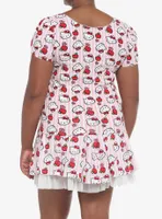 Hello Kitty Apple Stripe Girls Skimmer Top Plus