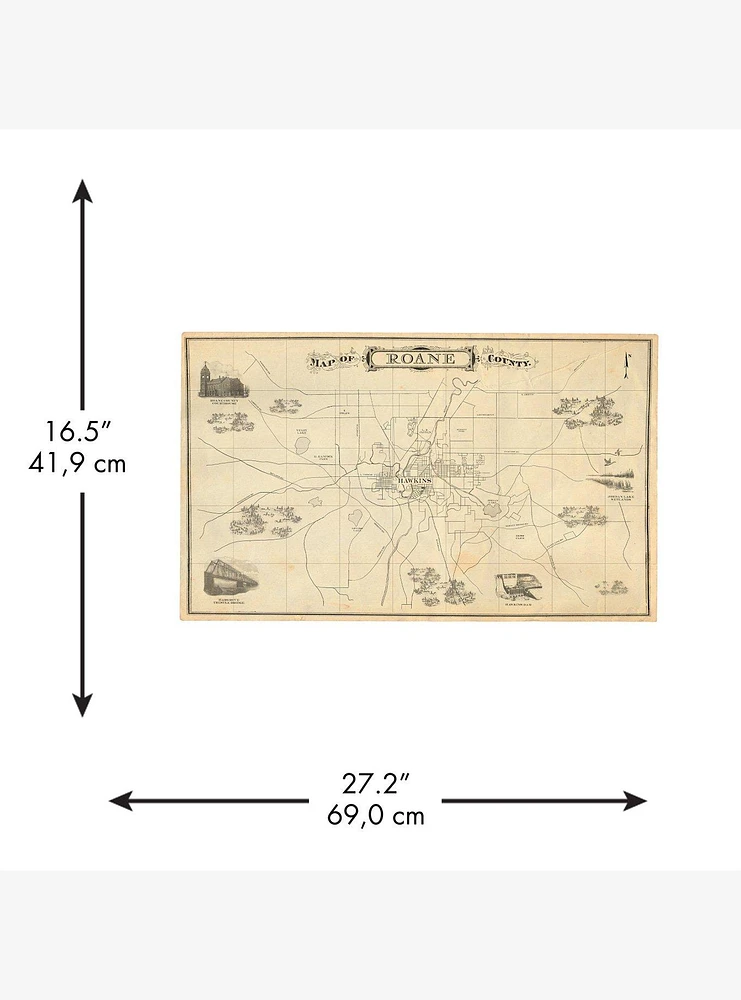 Stranger Things Dry Erase Hawkins Map Peel & Stick Giant Wall Decal