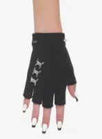 Barbed Wire Spike Stud Fingerless Gloves