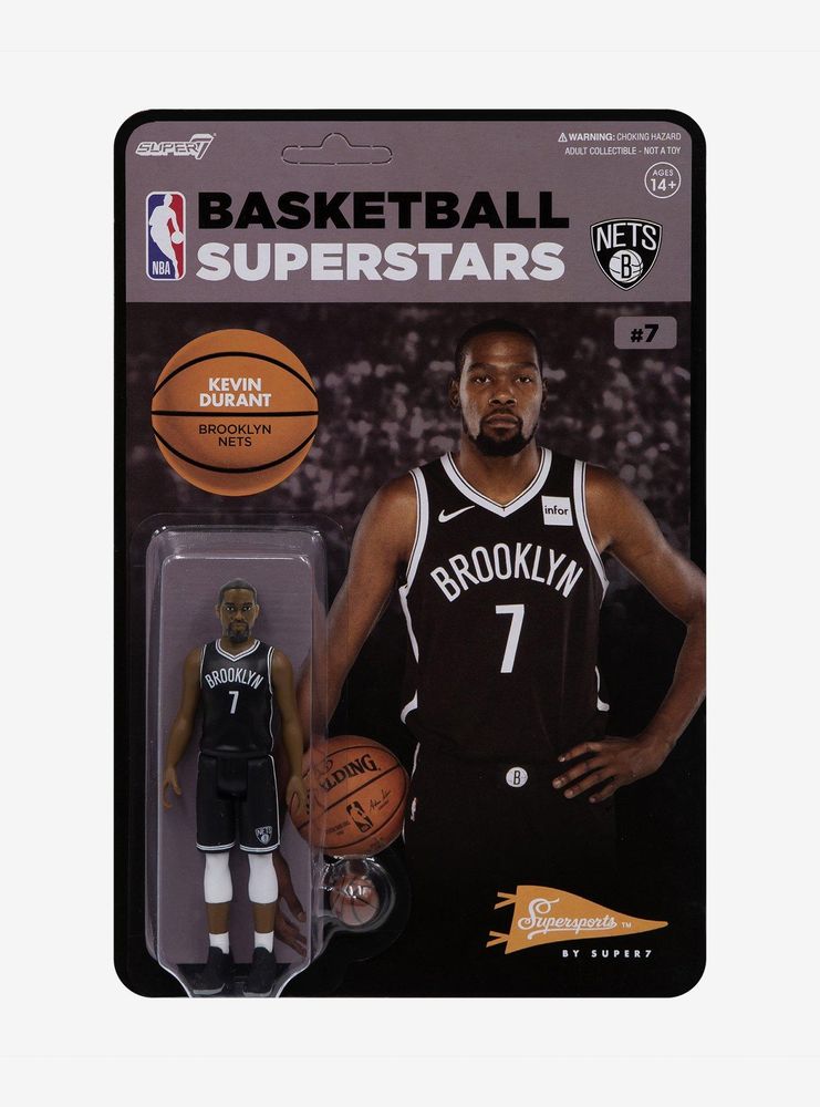 Super7 ReAction NBA Supersports Kevin Durant (Brooklyn Nets)  Figure