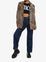 Leopard Faux Fur Girls Coat