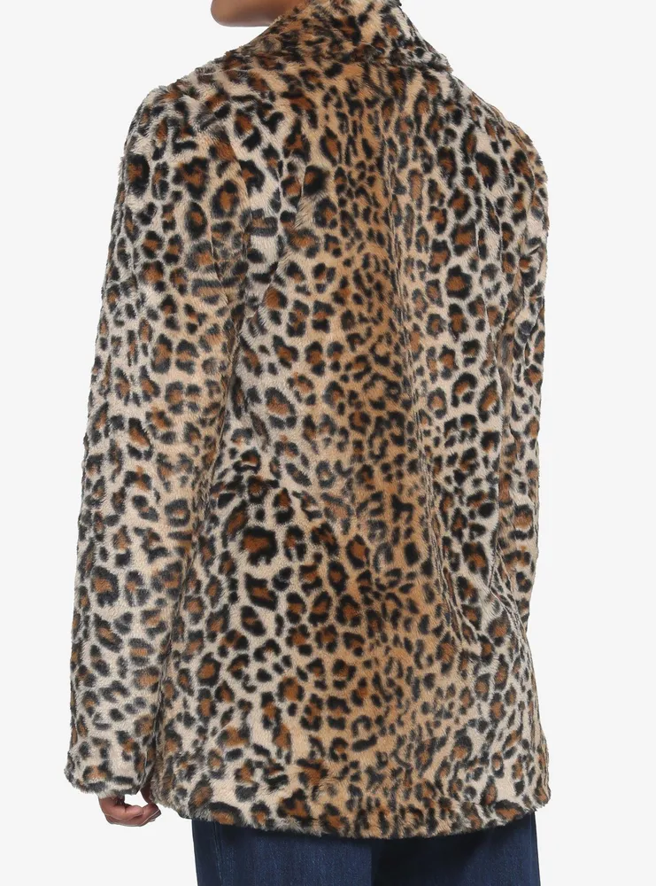 Leopard Faux Fur Girls Coat