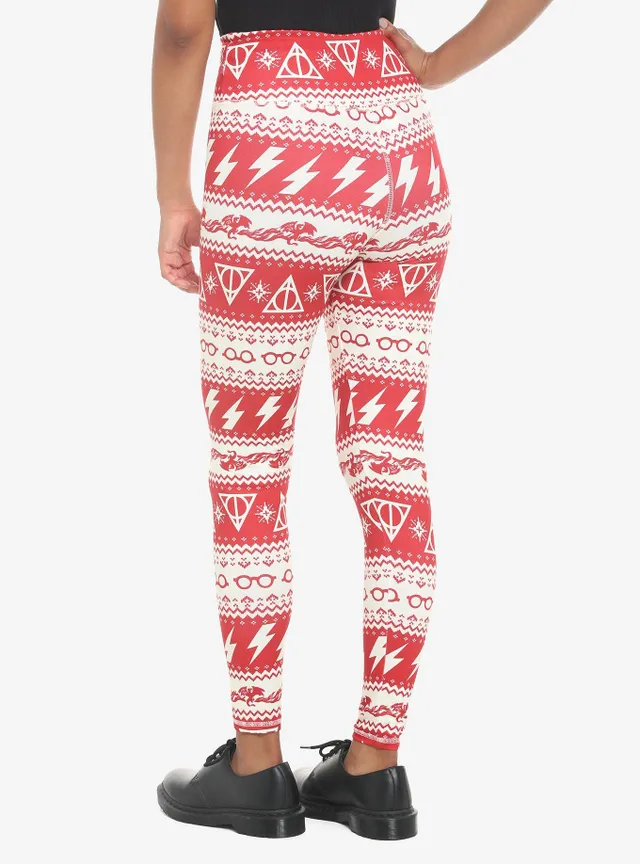 Hot Topic Harry Potter Deathly Hallows Floral Leggings