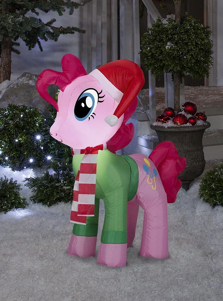 My Little Pony Pinkie Pie With Santa Hat And Green Sweater Airblown