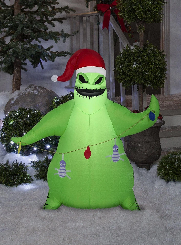 The Nightmare Before Christmas Oogie Boogie In Santa Hat With Light String Airblown