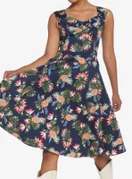 Navy Tropical Retro Dress