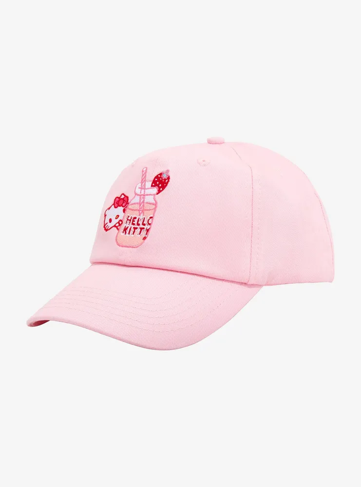 Sanrio Hello Kitty Strawberry Milk Embroidered Cap - BoxLunch Exclusive 