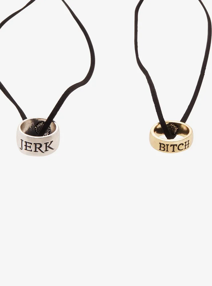 Supernatural Bitch & Jerk Bestie Necklace Set