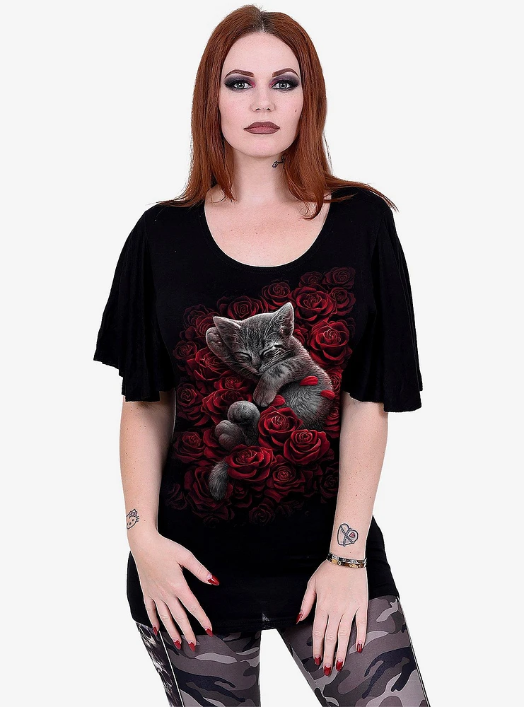Bed Of Roses Latin Boat Neck T-Shirt