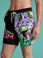 Invader Zim GIR Tie-Dye Split Swim Trunks