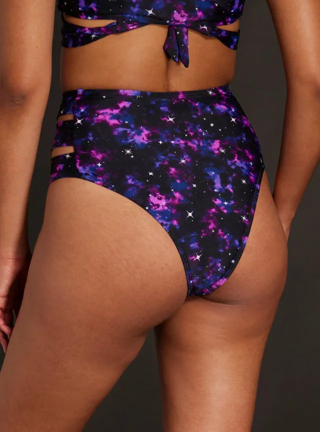 Pink Galaxy Wrap Swim Bottoms