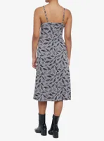 Moths Allover Print Midi Dress