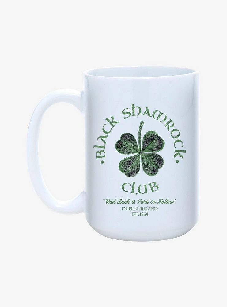 St. Paddy's Black Shamrock Club Mug 15oz