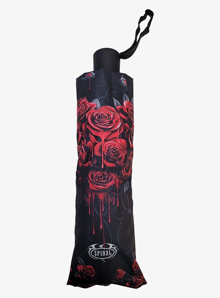 Blood Rose Compact Travel Umbrella