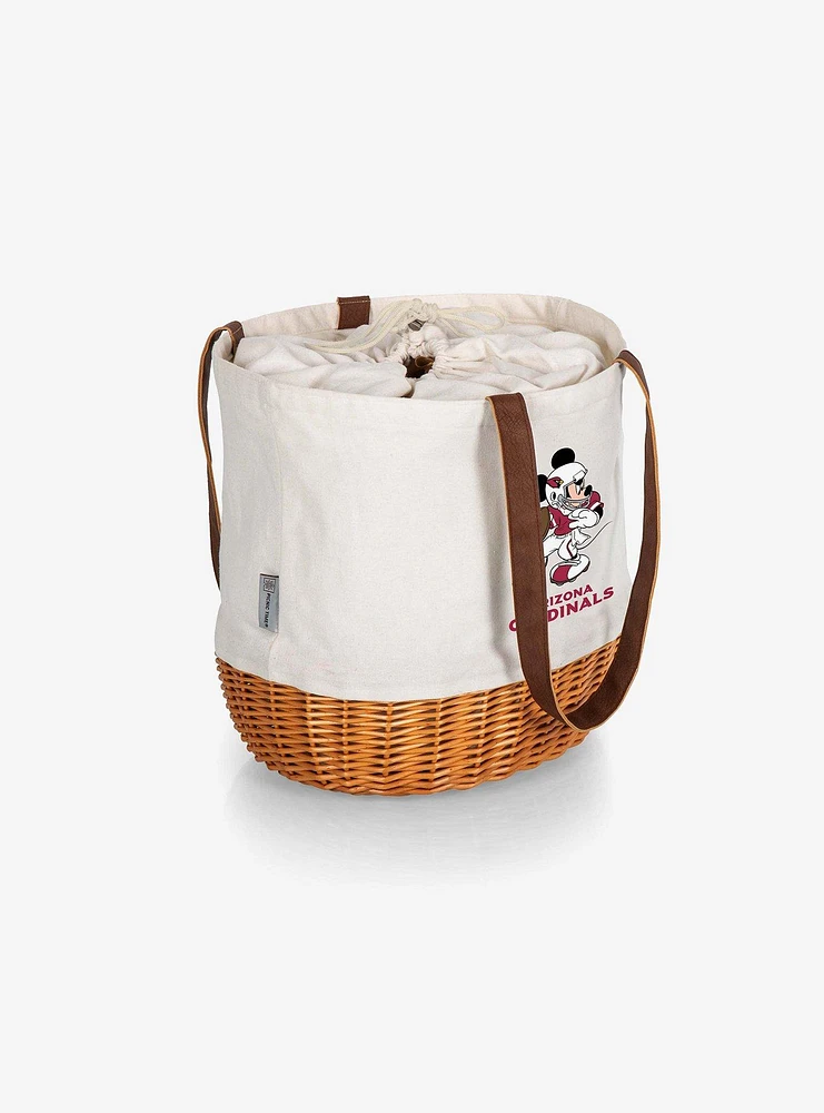 Disney Mickey Mouse NFL Arizona Cardinals Canvas and Willow Basket Tote