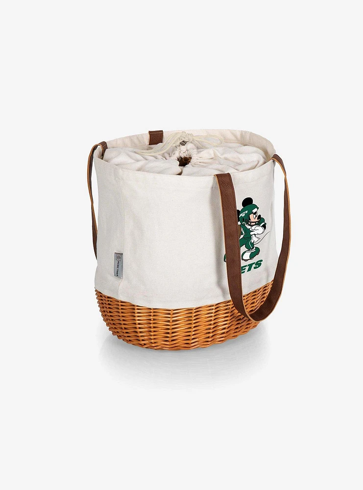 Disney Mickey Mouse NFL New York Jets Canvas Willow Basket Tote