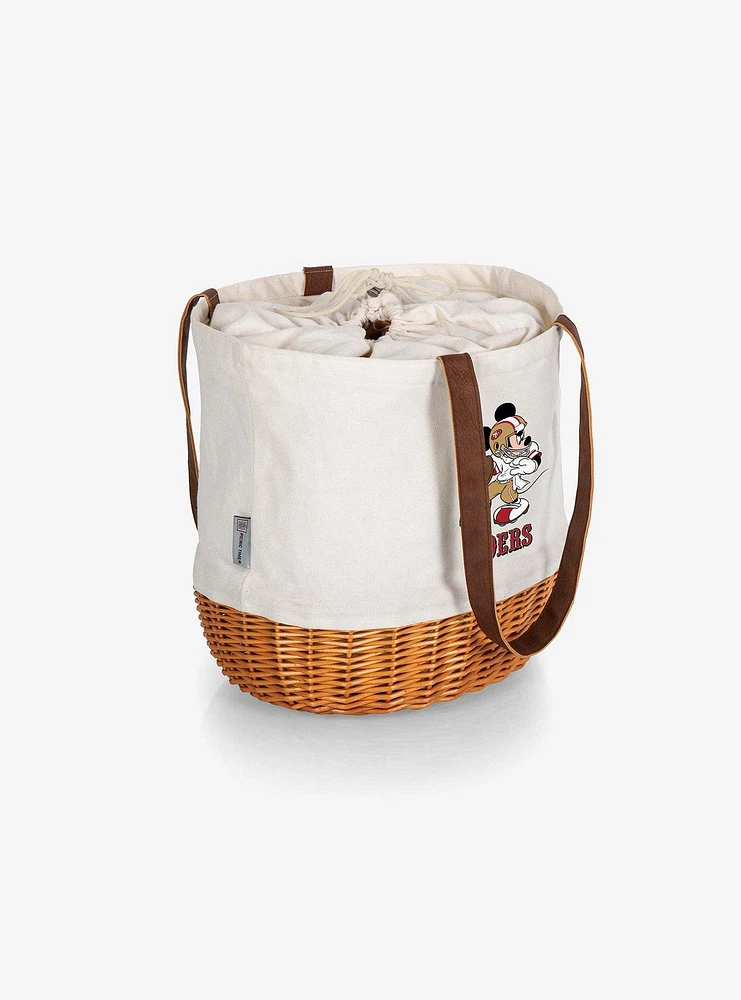 Disney Mickey Mouse NFL San Francisco 49Ers Canvas Willow Basket Tote