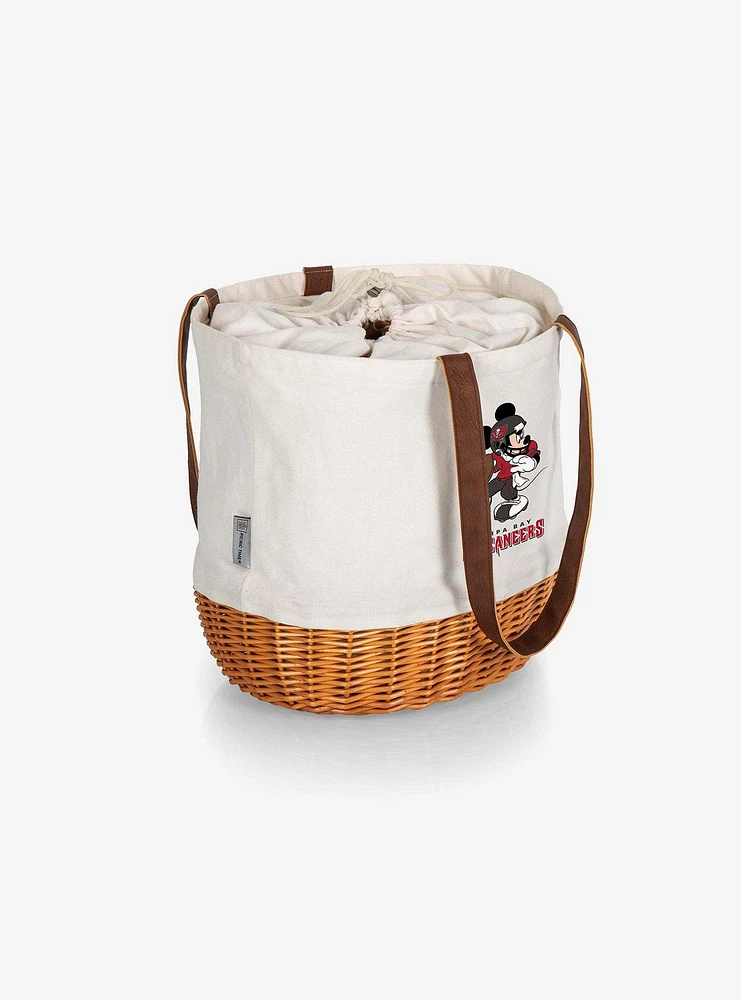 Disney Mickey Mouse NFL Tampa Bay Buccaneers Canvas Willow Basket Tote