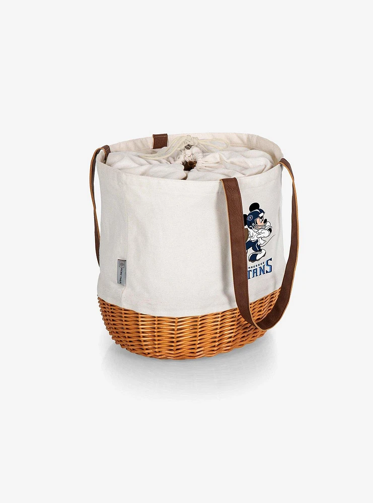 Disney Mickey Mouse NFL Tennessee Titans Canvas Willow Basket Tote