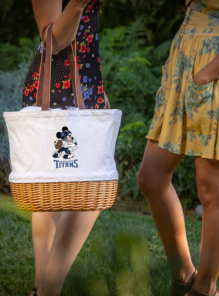 Disney Mickey Mouse NFL Tennessee Titans Canvas Willow Basket Tote