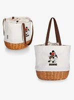 Disney Mickey Mouse NFL Cleveland Browns Canvas Willow Basket Tote