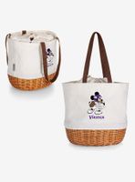 Disney Mickey Mouse NFL Minnesota Vikings Canvas Willow Basket Tote