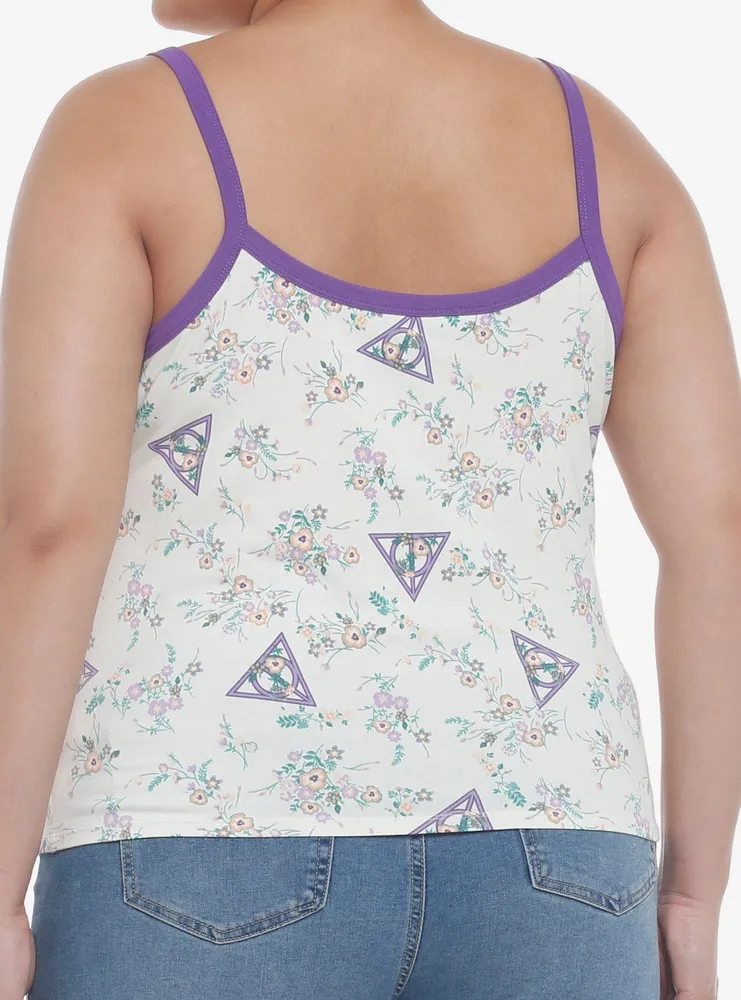 Harry Potter Deathly Hallows Floral Girls Crop Cami Plus