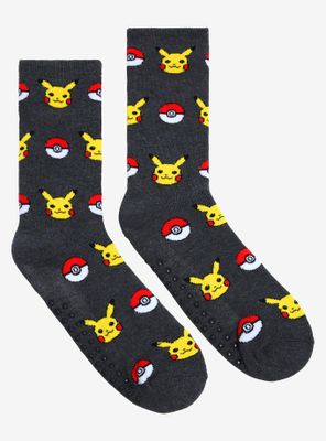 Pokémon Pokeball and Pikachu Crew Socks