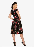 Black Red Floral Dress