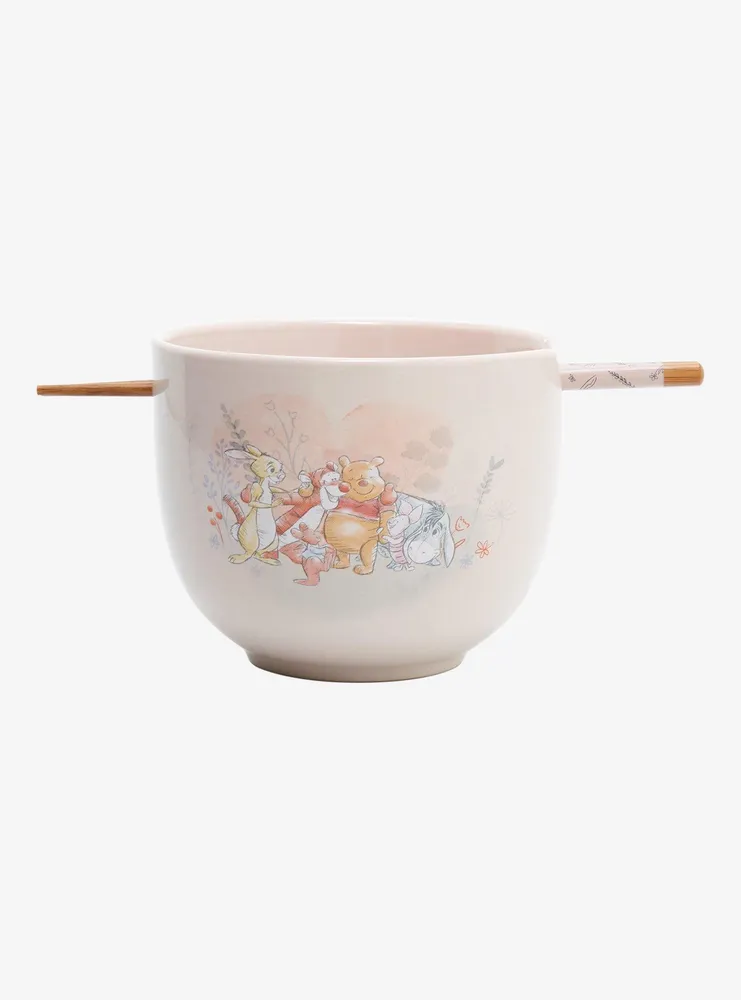 Disney Winnie the Pooh Botanical Group Portrait Ramen Bowl with Chopstick