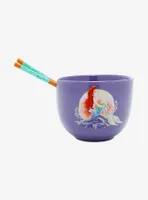 Disney The Little Mermaid Ariel On Rock Ramen Bowl with Chopsticks