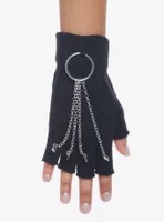Spike Stud O-Ring Fingerless Gloves