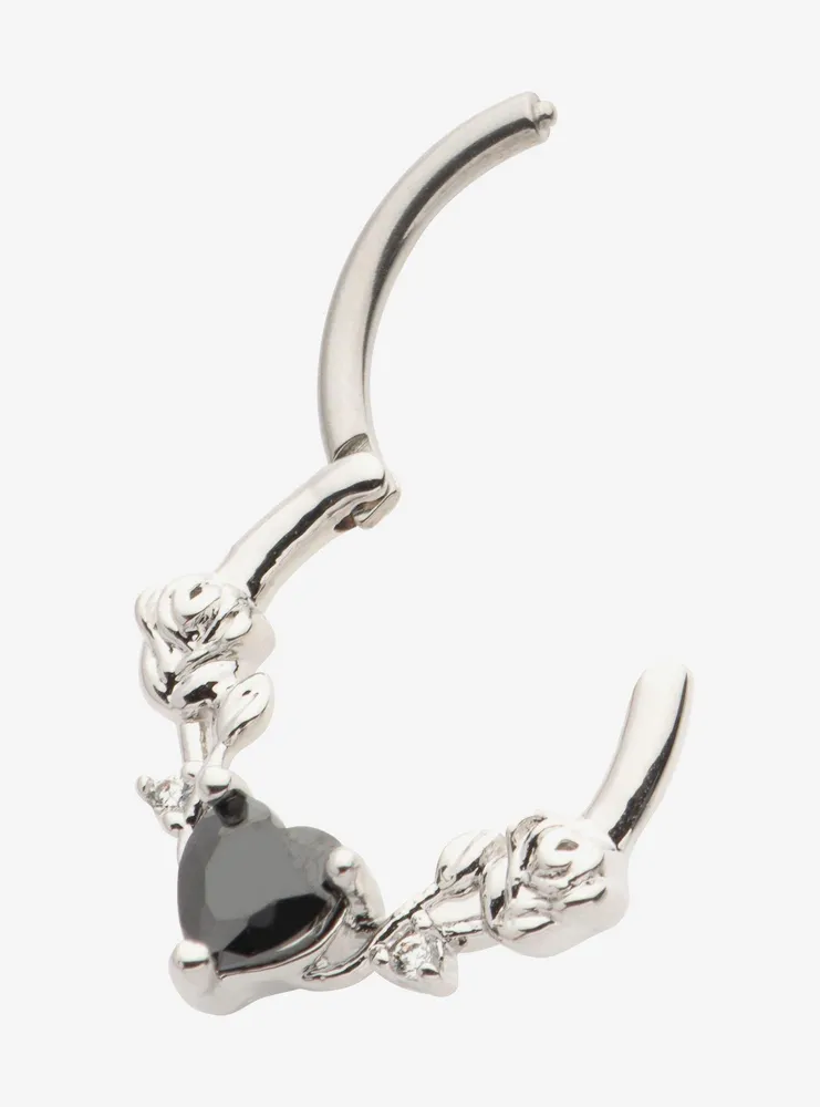 16G Steel Heart Rose Hinged Clicker