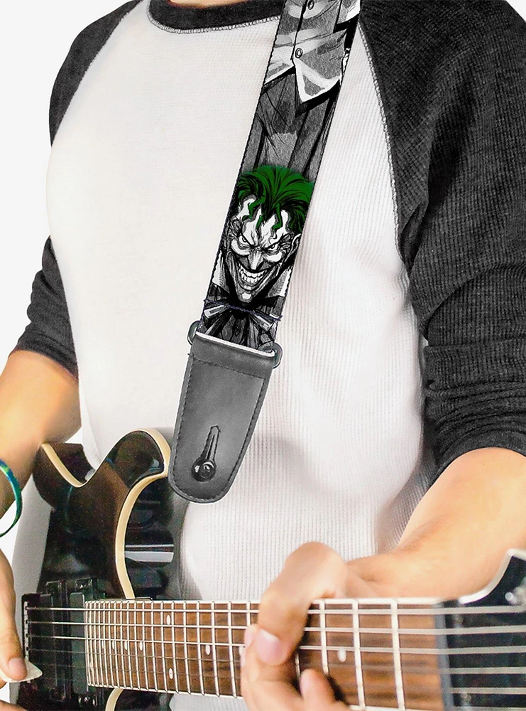 DC Comics Batman Joker Laughing Poses Wide Guitar Strap