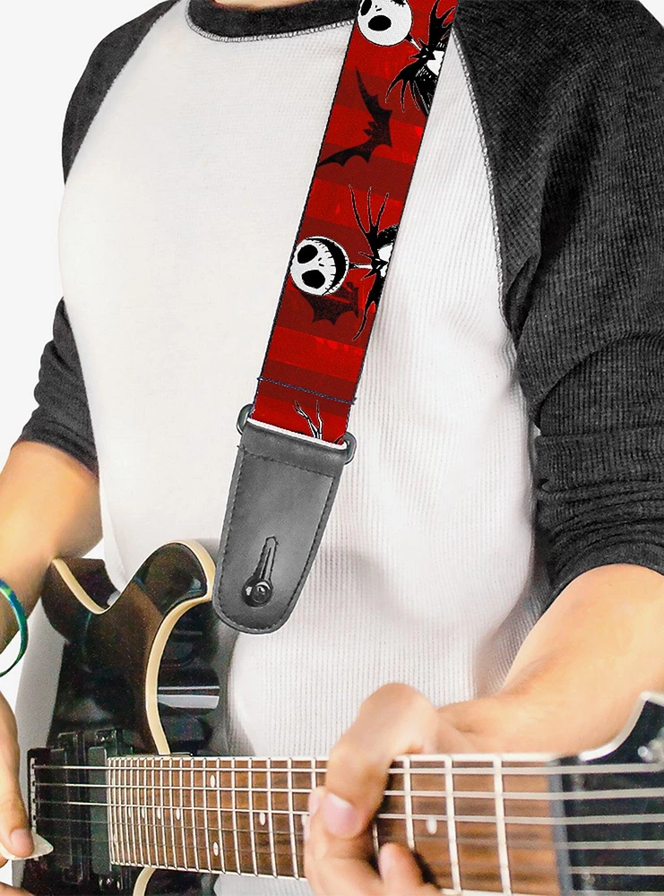 The Nightmare Before Christmas Jack Poses Bats Guitar Strap