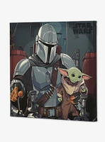 Star Wars The Mandalorian Baby Yoda & Mandalorian Canvas Wall Decor