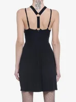 Black Harness Skater Cami Dress