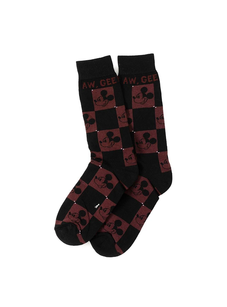 Disney Mickey Mouse Aw Gee Black & Red Socks